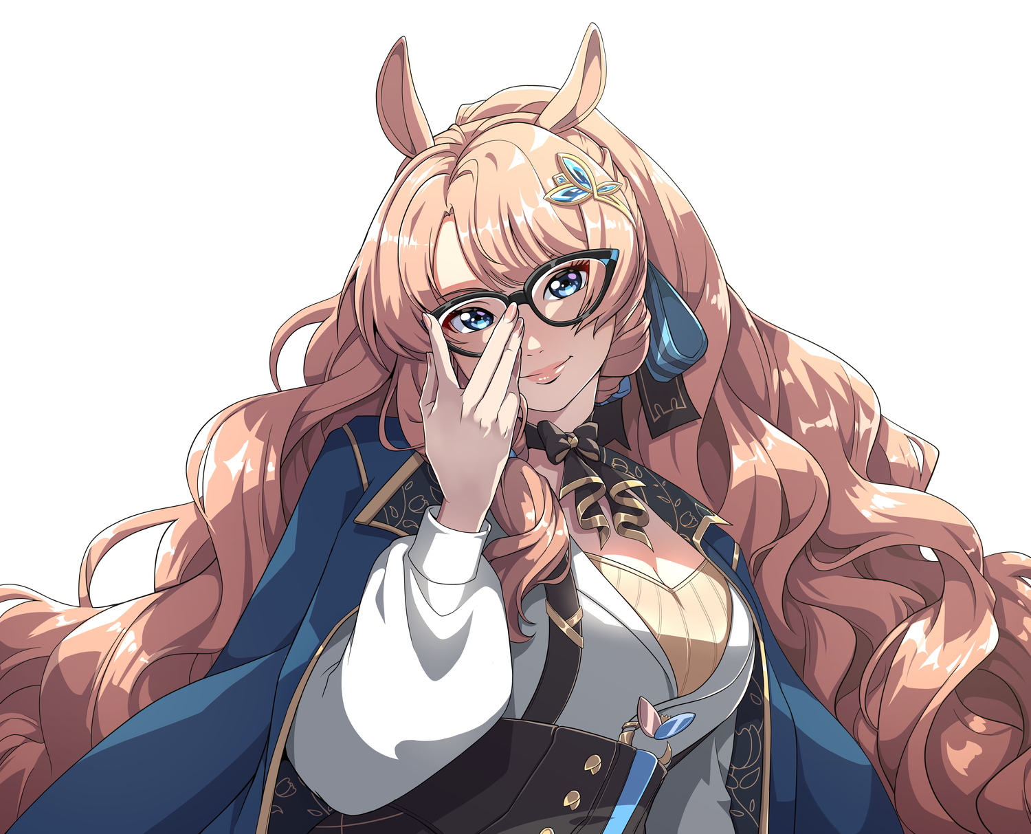 NiniNeen adjusting her glasses, art by bentejam